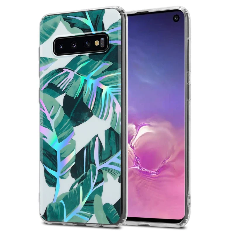 Cadorabo Hülle kompatibel mit Samsung Galaxy S10 4G Schutzhülle aus TPU Silikon mit floralem Muster