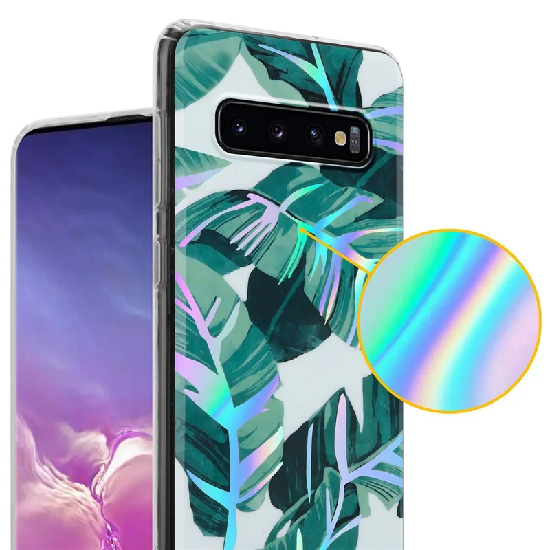 Cadorabo Hülle kompatibel mit Samsung Galaxy S10 4G Schutzhülle aus TPU Silikon mit floralem Muster