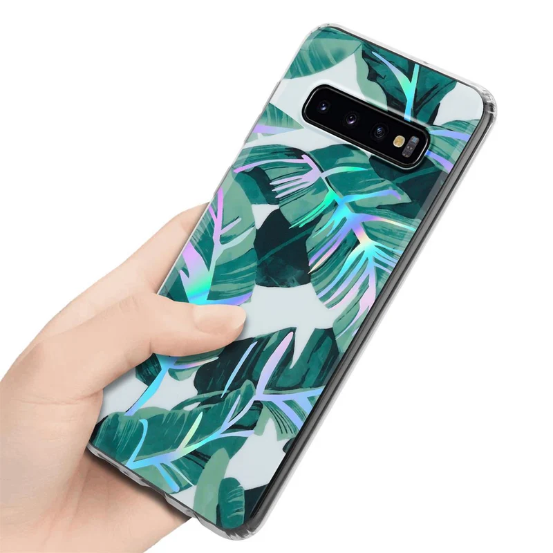 Cadorabo Hülle kompatibel mit Samsung Galaxy S10 4G Schutzhülle aus TPU Silikon mit floralem Muster