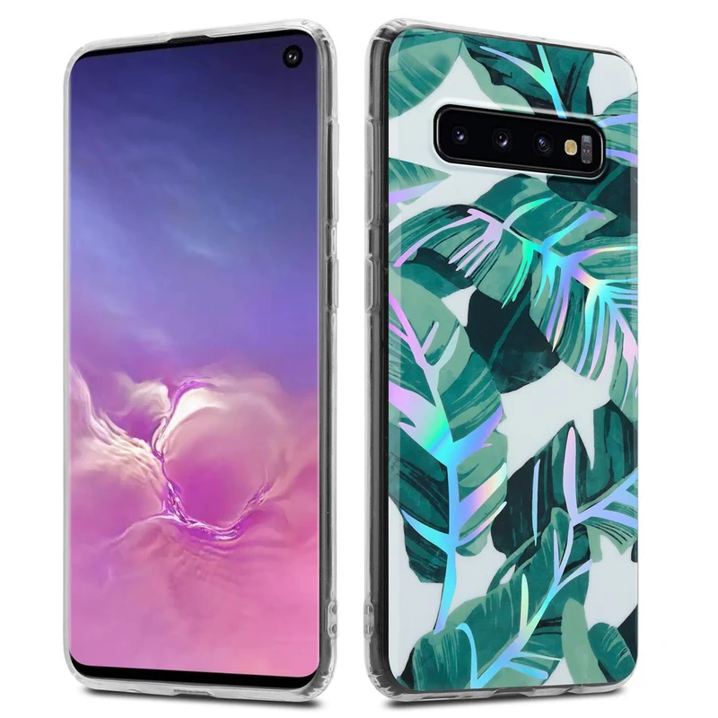Cadorabo Hülle kompatibel mit Samsung Galaxy S10 4G Schutzhülle aus TPU Silikon mit floralem Muster