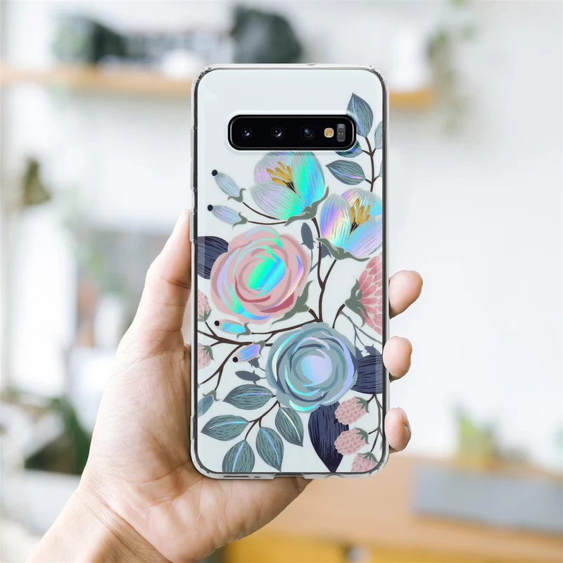 Cadorabo Hülle kompatibel mit Samsung Galaxy S10 4G Schutzhülle aus TPU Silikon mit floralem Muster