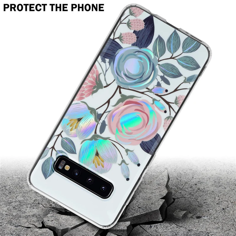 Cadorabo Hülle kompatibel mit Samsung Galaxy S10 4G Schutzhülle aus TPU Silikon mit floralem Muster