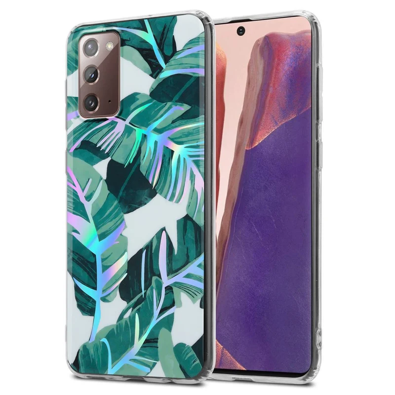 Cadorabo Hülle kompatibel mit Samsung Galaxy NOTE 20 Schutzhülle aus TPU Silikon mit floralem Muster
