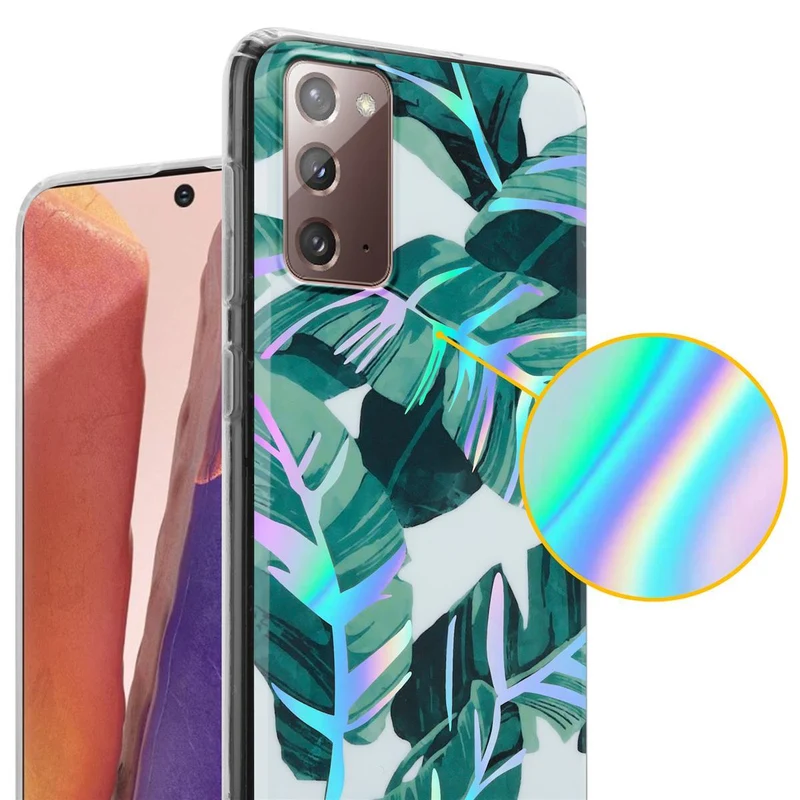 Cadorabo Hülle kompatibel mit Samsung Galaxy NOTE 20 Schutzhülle aus TPU Silikon mit floralem Muster