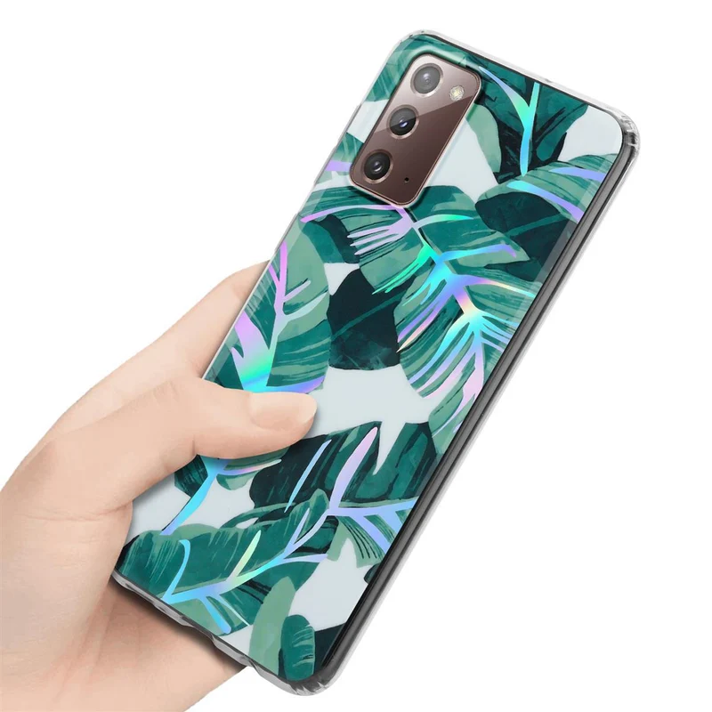 Cadorabo Hülle kompatibel mit Samsung Galaxy NOTE 20 Schutzhülle aus TPU Silikon mit floralem Muster