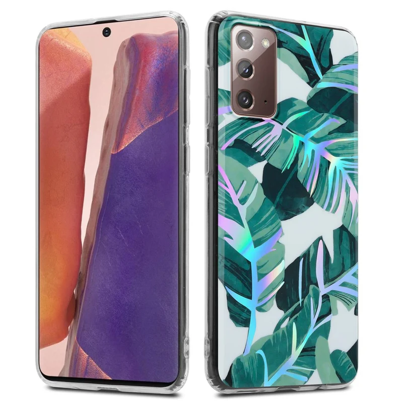 Cadorabo Hülle kompatibel mit Samsung Galaxy NOTE 20 Schutzhülle aus TPU Silikon mit floralem Muster