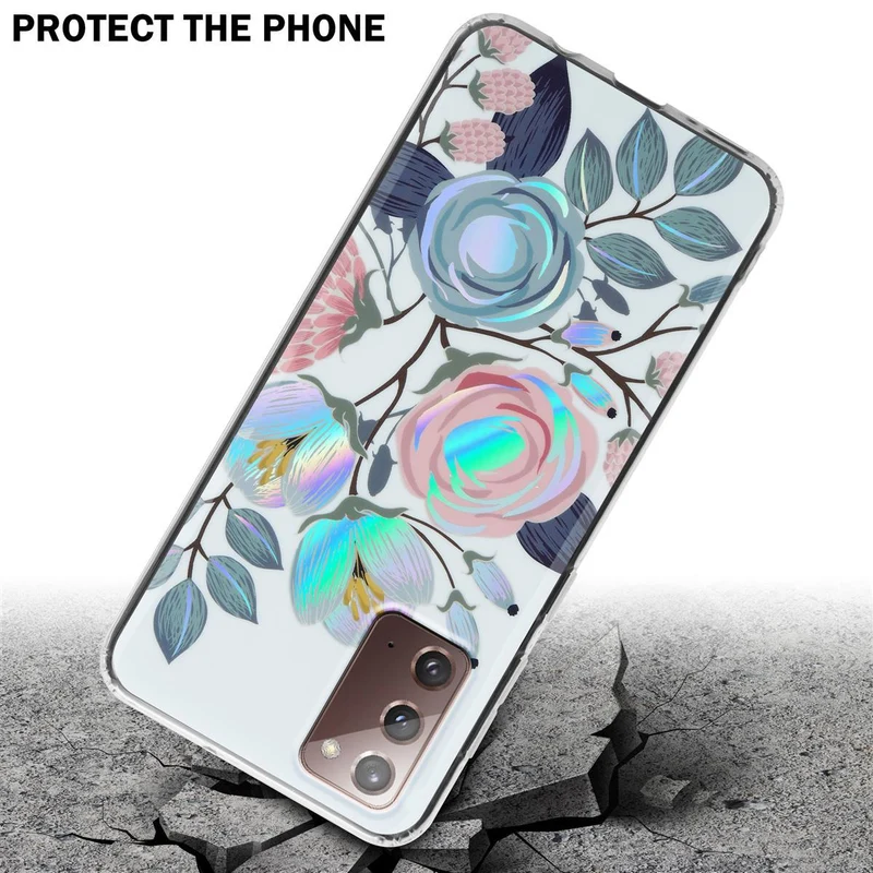 Cadorabo Hülle kompatibel mit Samsung Galaxy NOTE 20 Schutzhülle aus TPU Silikon mit floralem Muster