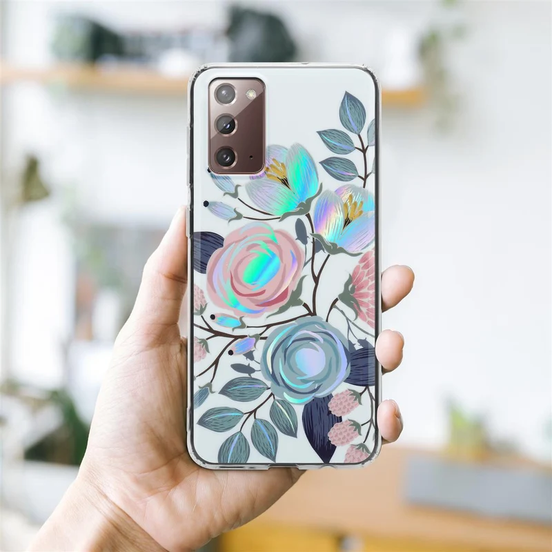 Cadorabo Hülle kompatibel mit Samsung Galaxy NOTE 20 Schutzhülle aus TPU Silikon mit floralem Muster