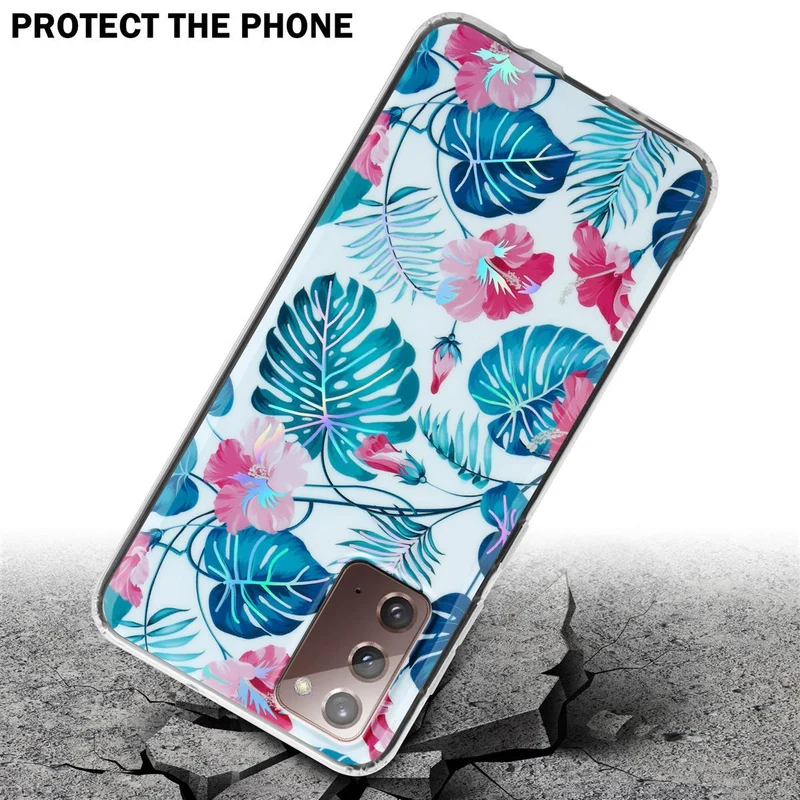 Cadorabo Hülle kompatibel mit Samsung Galaxy NOTE 20 Schutzhülle aus TPU Silikon mit floralem Muster