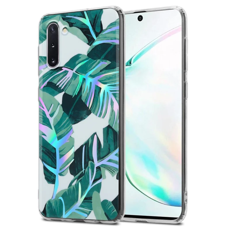 Cadorabo Hülle kompatibel mit Samsung Galaxy NOTE 10 Schutzhülle aus TPU Silikon mit floralem Muster