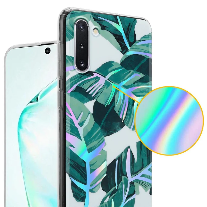 Cadorabo Hülle kompatibel mit Samsung Galaxy NOTE 10 Schutzhülle aus TPU Silikon mit floralem Muster