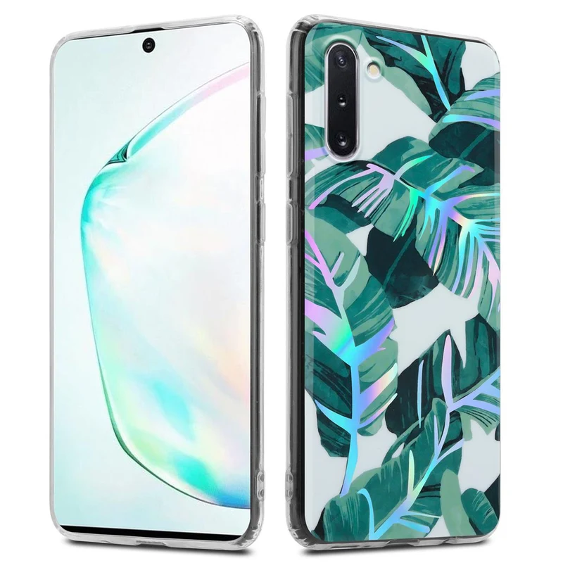 Cadorabo Hülle kompatibel mit Samsung Galaxy NOTE 10 Schutzhülle aus TPU Silikon mit floralem Muster