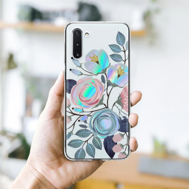 Cadorabo Hülle kompatibel mit Samsung Galaxy NOTE 10 Schutzhülle aus TPU Silikon mit floralem Muster