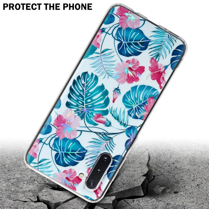 Cadorabo Hülle kompatibel mit Samsung Galaxy NOTE 10 Schutzhülle aus TPU Silikon mit floralem Muster