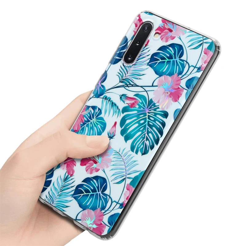Cadorabo Hülle kompatibel mit Samsung Galaxy NOTE 10 Schutzhülle aus TPU Silikon mit floralem Muster