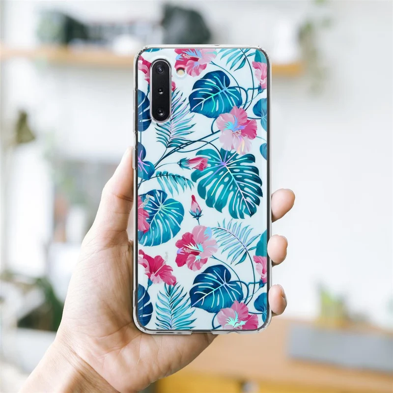 Cadorabo Hülle kompatibel mit Samsung Galaxy NOTE 10 Schutzhülle aus TPU Silikon mit floralem Muster