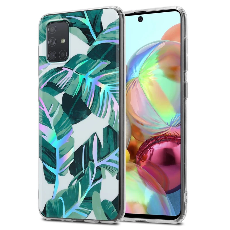 Cadorabo Hülle kompatibel mit Samsung Galaxy A71 4G Schutzhülle aus TPU Silikon mit floralem Muster