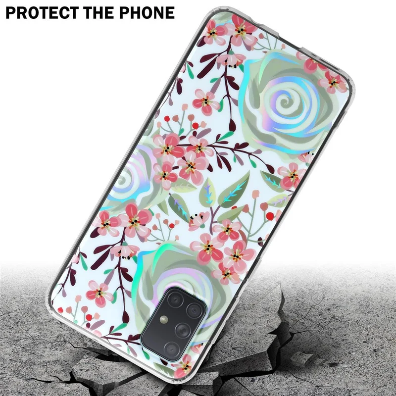 Cadorabo Hülle kompatibel mit Samsung Galaxy A71 4G Schutzhülle aus TPU Silikon mit floralem Muster