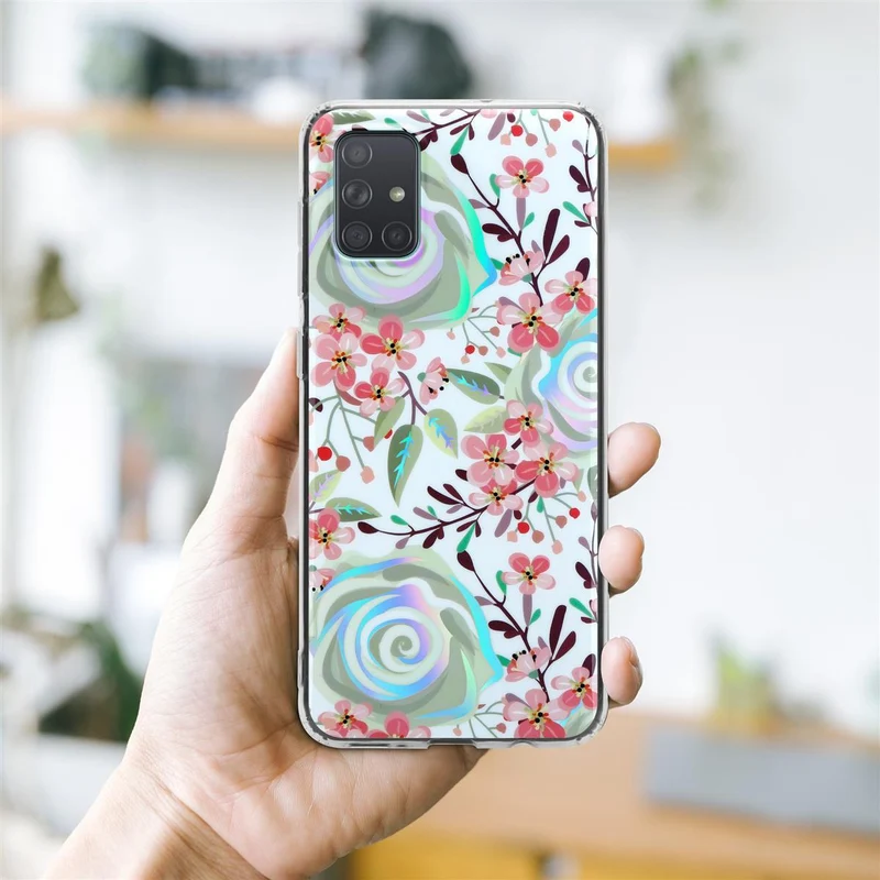 Cadorabo Hülle kompatibel mit Samsung Galaxy A71 4G Schutzhülle aus TPU Silikon mit floralem Muster