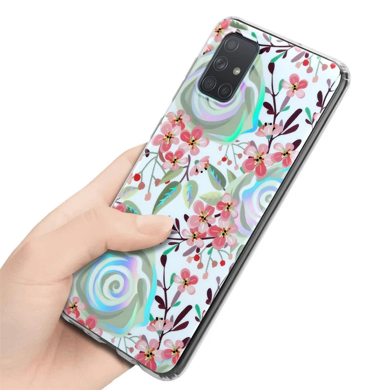 Cadorabo Hülle kompatibel mit Samsung Galaxy A71 4G Schutzhülle aus TPU Silikon mit floralem Muster