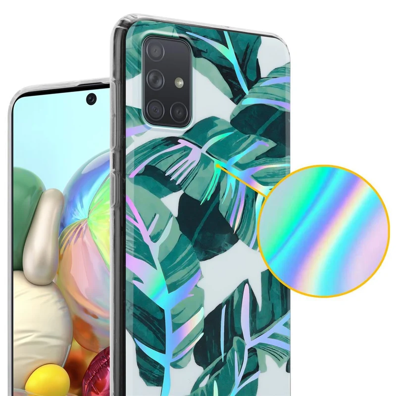 Cadorabo Hülle kompatibel mit Samsung Galaxy A71 4G Schutzhülle aus TPU Silikon mit floralem Muster