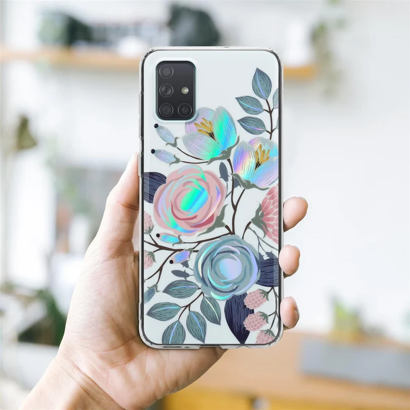 Cadorabo Hülle kompatibel mit Samsung Galaxy A71 4G Schutzhülle aus TPU Silikon mit floralem Muster