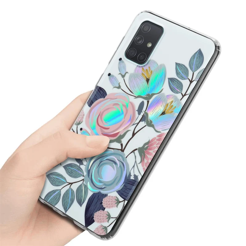 Cadorabo Hülle kompatibel mit Samsung Galaxy A71 4G Schutzhülle aus TPU Silikon mit floralem Muster