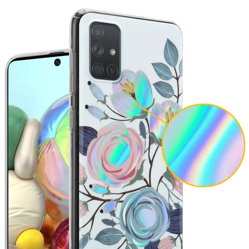Cadorabo Hülle kompatibel mit Samsung Galaxy A71 4G Schutzhülle aus TPU Silikon mit floralem Muster