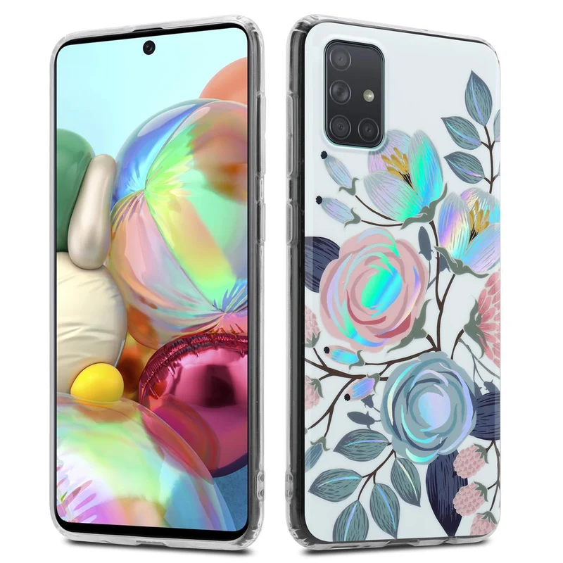 Cadorabo Hülle kompatibel mit Samsung Galaxy A71 4G Schutzhülle aus TPU Silikon mit floralem Muster