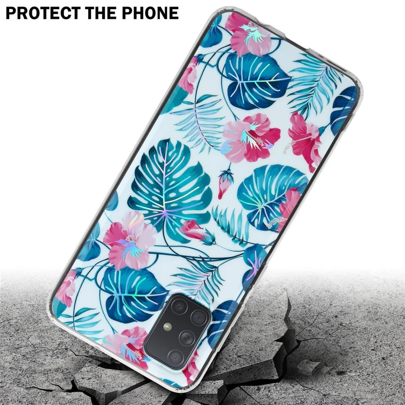 Cadorabo Hülle kompatibel mit Samsung Galaxy A71 4G Schutzhülle aus TPU Silikon mit floralem Muster