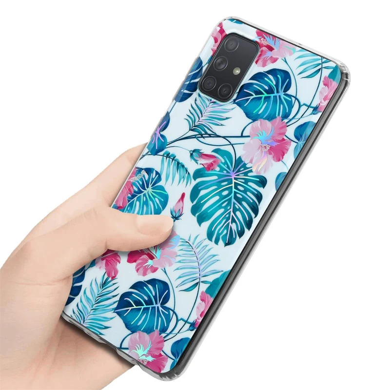 Cadorabo Hülle kompatibel mit Samsung Galaxy A71 4G Schutzhülle aus TPU Silikon mit floralem Muster