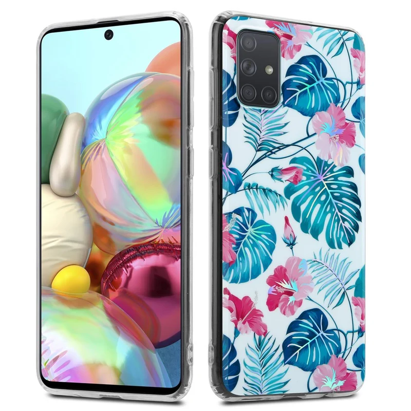 Cadorabo Hülle kompatibel mit Samsung Galaxy A71 4G Schutzhülle aus TPU Silikon mit floralem Muster