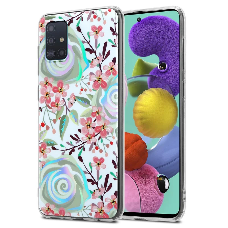 Cadorabo Hülle kompatibel mit Samsung Galaxy A51 4G / M40s Schutzhülle aus TPU Silikon mit floralem Muster