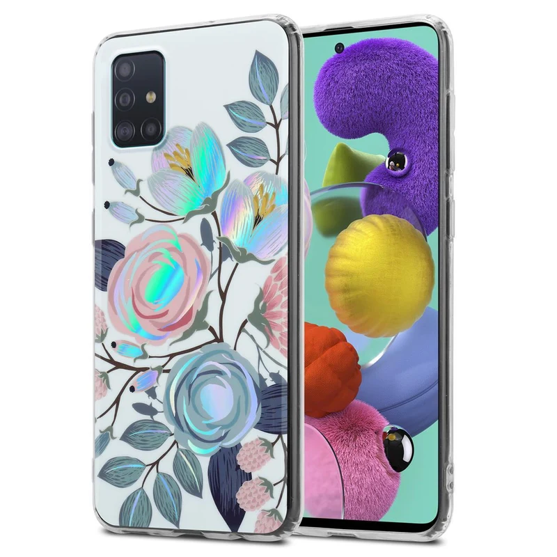 Cadorabo Hülle kompatibel mit Samsung Galaxy A51 4G / M40s Schutzhülle aus TPU Silikon mit floralem Muster