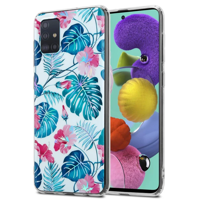 Cadorabo Hülle kompatibel mit Samsung Galaxy A51 4G / M40s Schutzhülle aus TPU Silikon mit floralem Muster