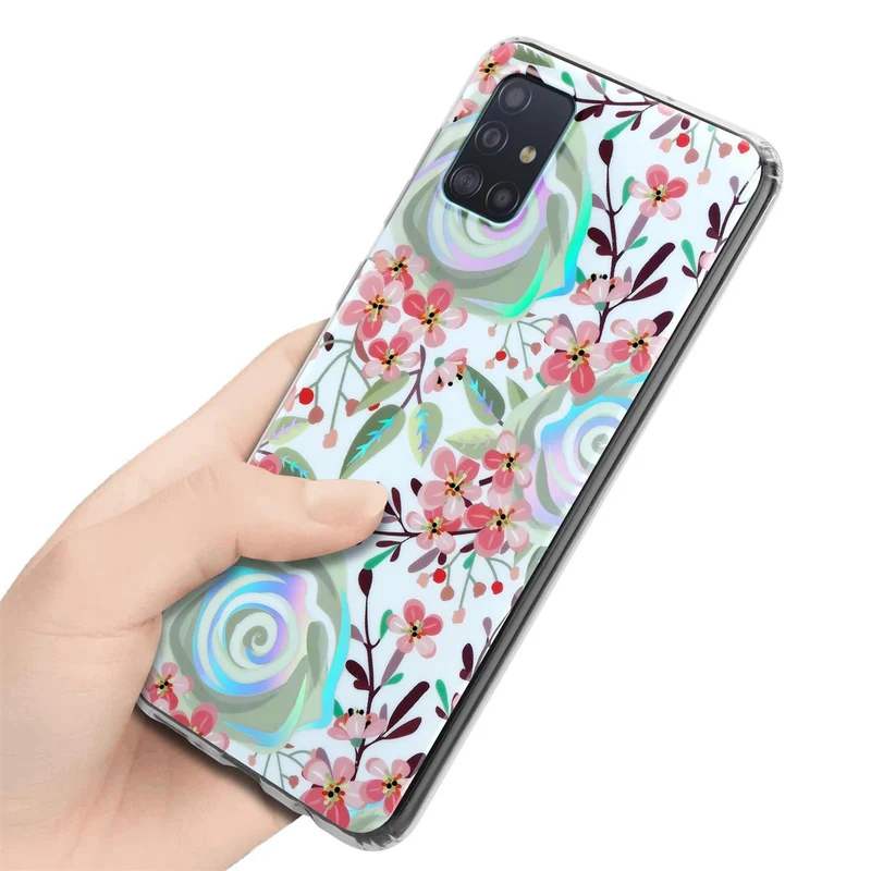 Cadorabo Hülle kompatibel mit Samsung Galaxy A51 4G / M40s Schutzhülle aus TPU Silikon mit floralem Muster