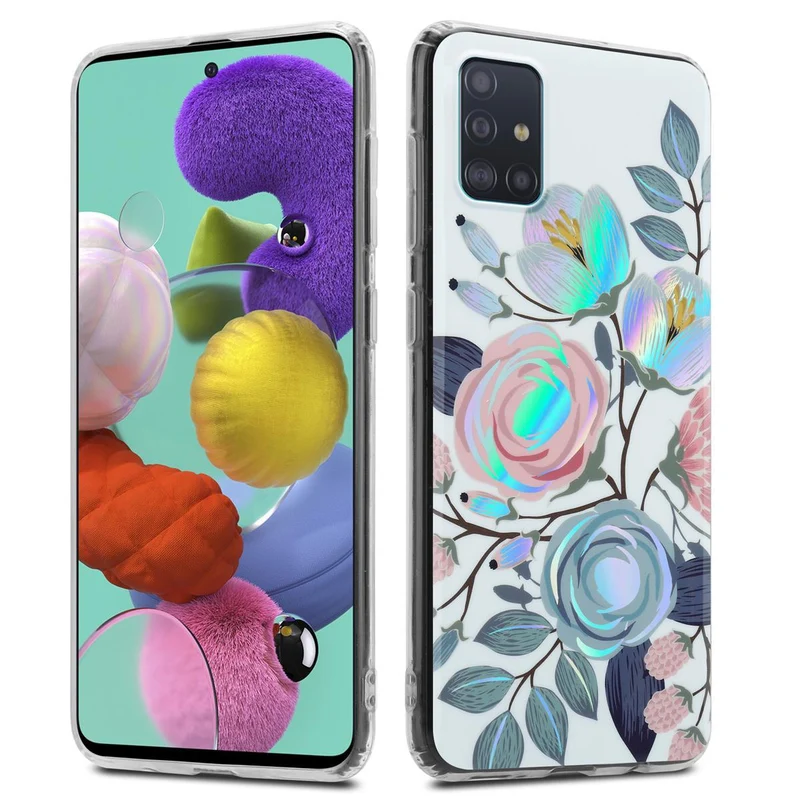 Cadorabo Hülle kompatibel mit Samsung Galaxy A51 4G / M40s Schutzhülle aus TPU Silikon mit floralem Muster