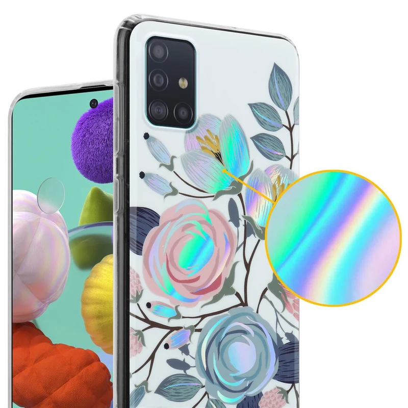 Cadorabo Hülle kompatibel mit Samsung Galaxy A51 4G / M40s Schutzhülle aus TPU Silikon mit floralem Muster