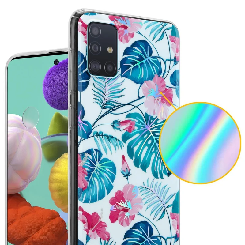 Cadorabo Hülle kompatibel mit Samsung Galaxy A51 4G / M40s Schutzhülle aus TPU Silikon mit floralem Muster