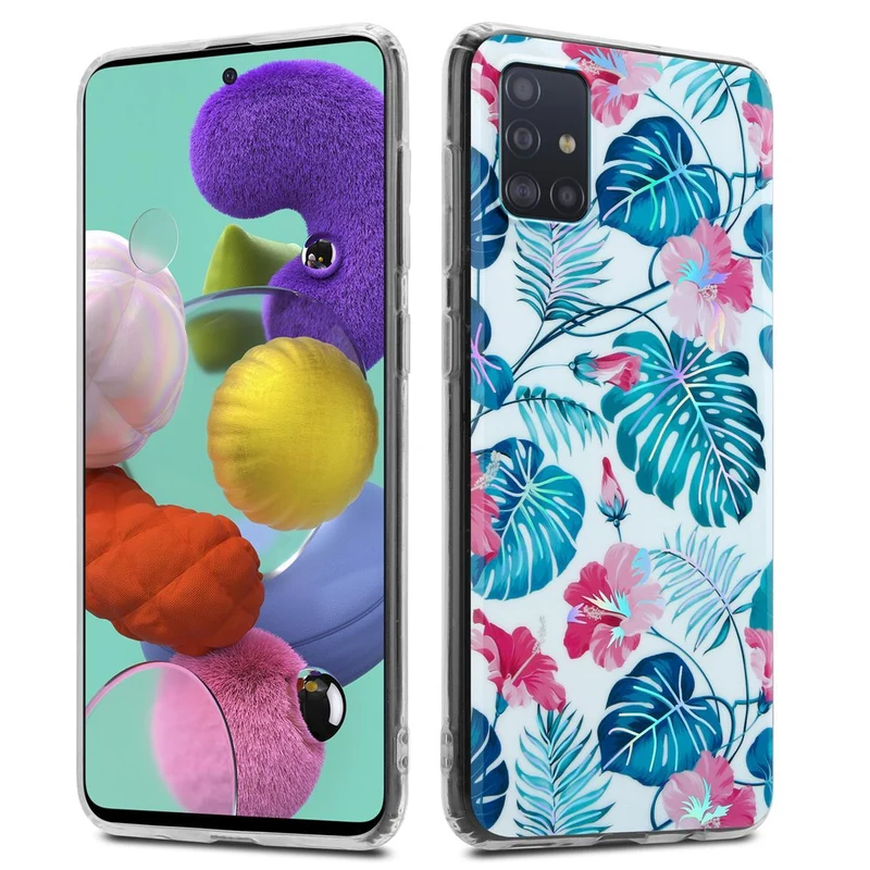 Cadorabo Hülle kompatibel mit Samsung Galaxy A51 4G / M40s Schutzhülle aus TPU Silikon mit floralem Muster