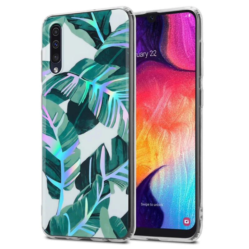 Cadorabo Hülle kompatibel mit Samsung Galaxy A50 4G / A50s / A30s Schutzhülle aus TPU Silikon mit floralem Muster