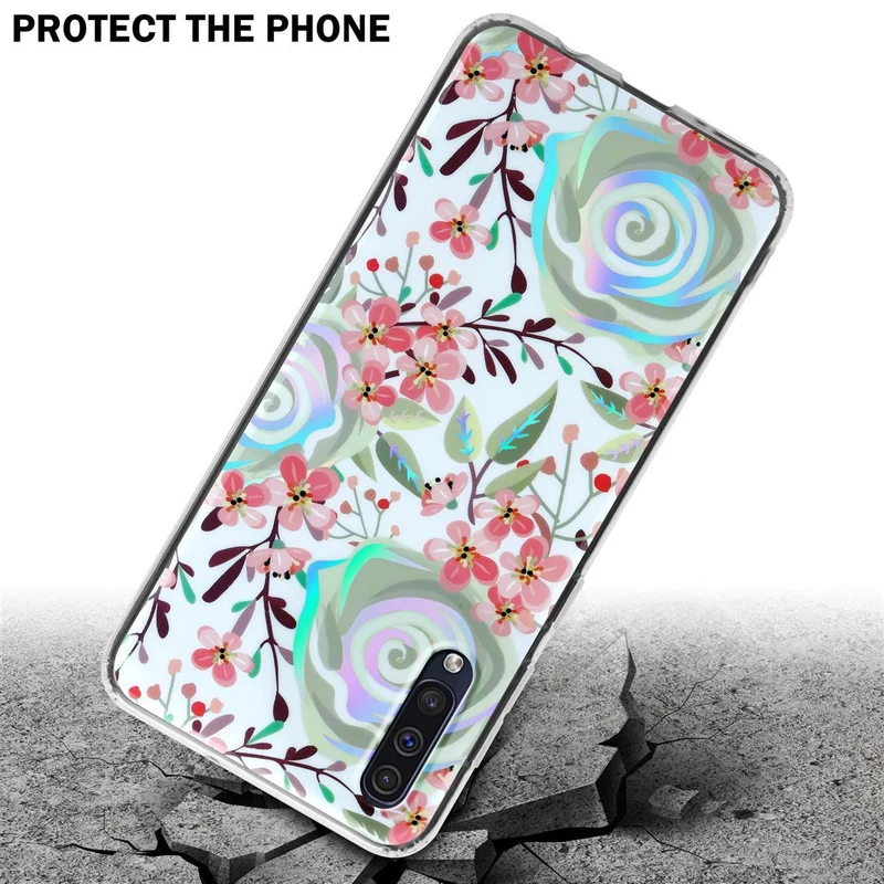 Cadorabo Hülle kompatibel mit Samsung Galaxy A50 4G / A50s / A30s Schutzhülle aus TPU Silikon mit floralem Muster