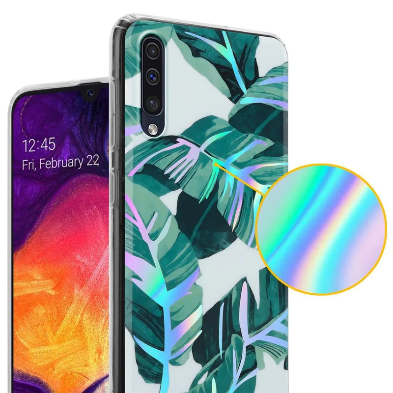 Cadorabo Hülle kompatibel mit Samsung Galaxy A50 4G / A50s / A30s Schutzhülle aus TPU Silikon mit floralem Muster