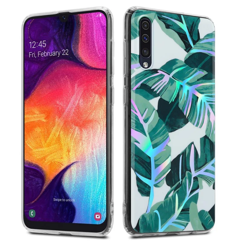 Cadorabo Hülle kompatibel mit Samsung Galaxy A50 4G / A50s / A30s Schutzhülle aus TPU Silikon mit floralem Muster
