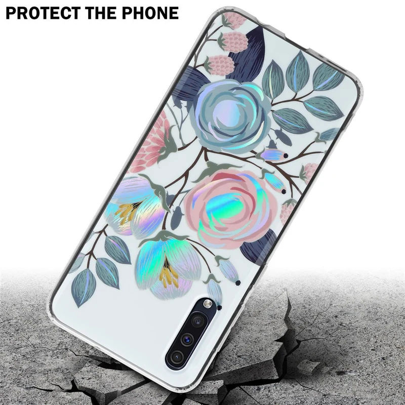 Cadorabo Hülle kompatibel mit Samsung Galaxy A50 4G / A50s / A30s Schutzhülle aus TPU Silikon mit floralem Muster