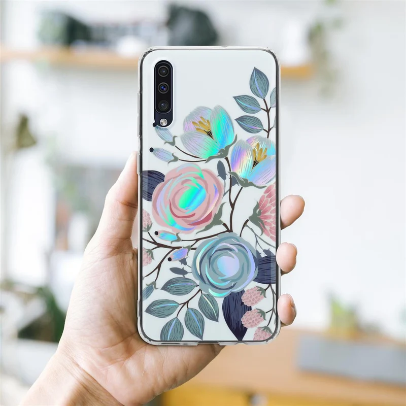 Cadorabo Hülle kompatibel mit Samsung Galaxy A50 4G / A50s / A30s Schutzhülle aus TPU Silikon mit floralem Muster