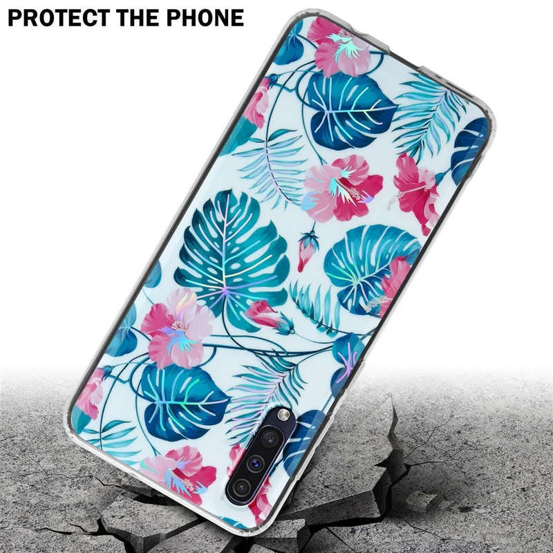 Cadorabo Hülle kompatibel mit Samsung Galaxy A50 4G / A50s / A30s Schutzhülle aus TPU Silikon mit floralem Muster