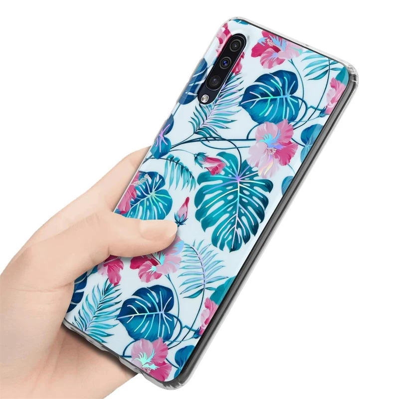 Cadorabo Hülle kompatibel mit Samsung Galaxy A50 4G / A50s / A30s Schutzhülle aus TPU Silikon mit floralem Muster
