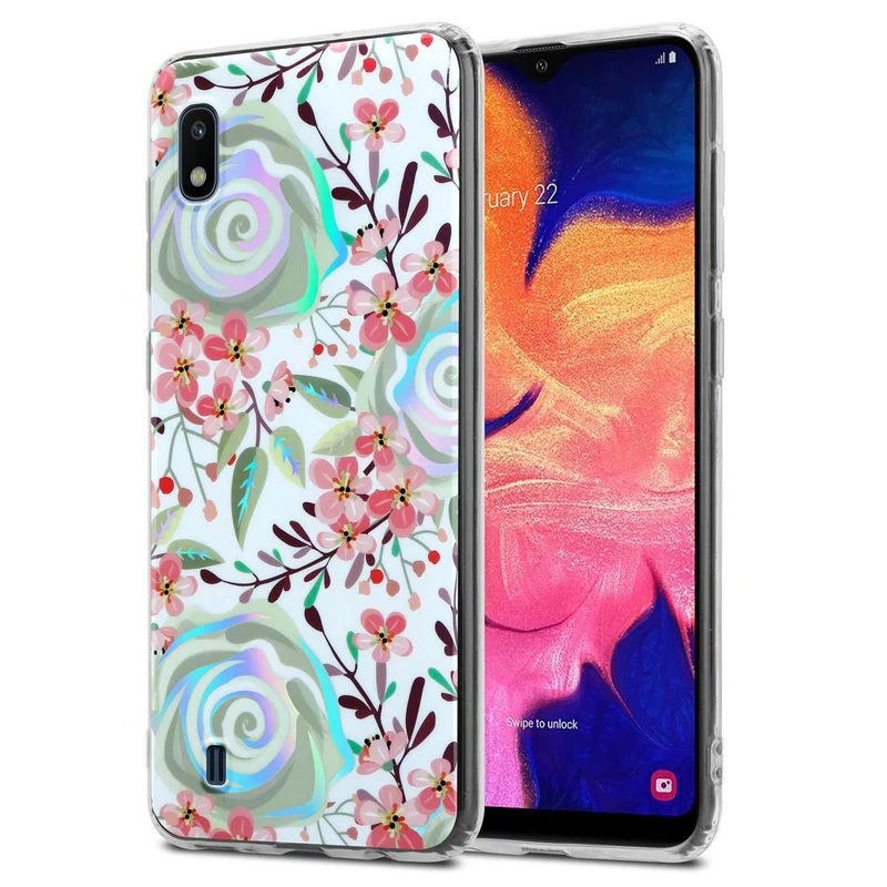 Cadorabo Hülle kompatibel mit Samsung Galaxy A10 / M10 Schutzhülle aus TPU Silikon mit floralem Muster
