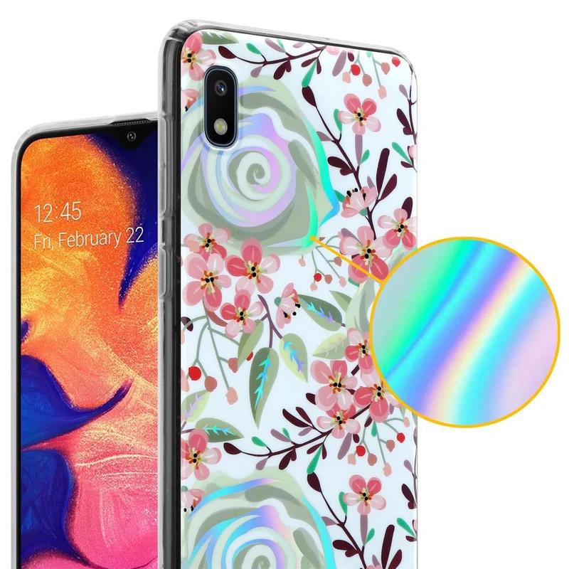 Cadorabo Hülle kompatibel mit Samsung Galaxy A10 / M10 Schutzhülle aus TPU Silikon mit floralem Muster